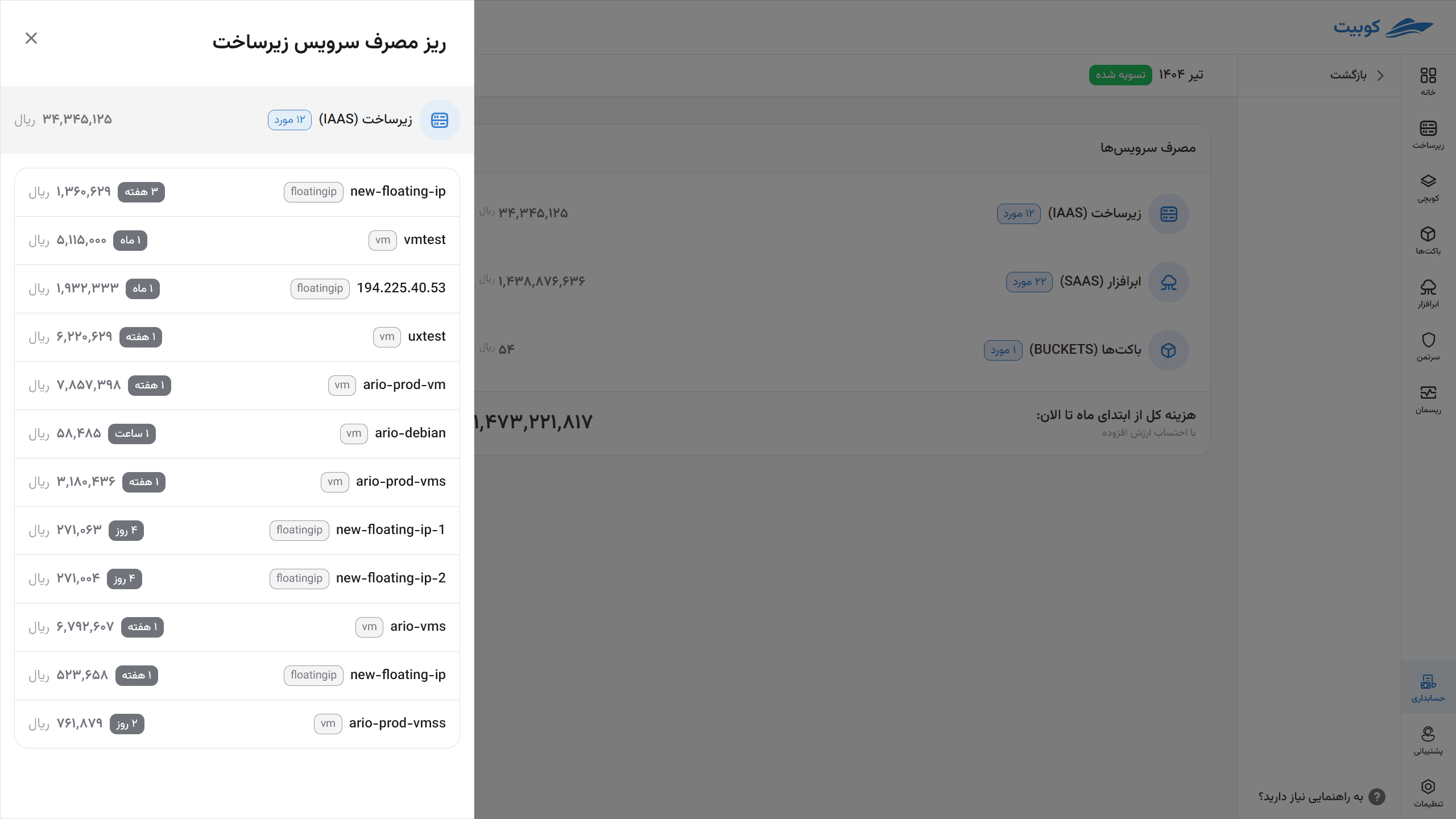 Accounting: usage report details