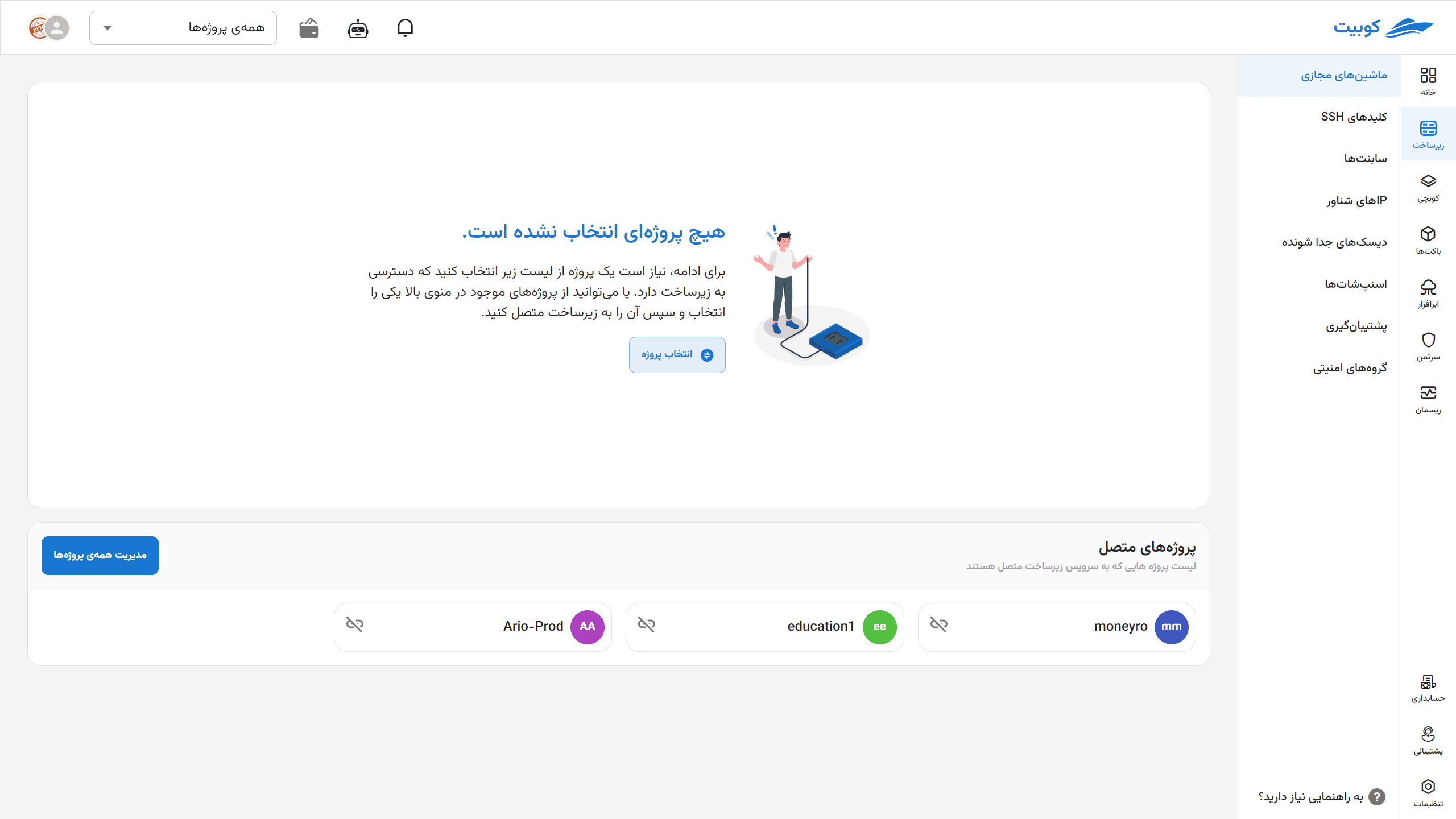 IaaS: empty project list