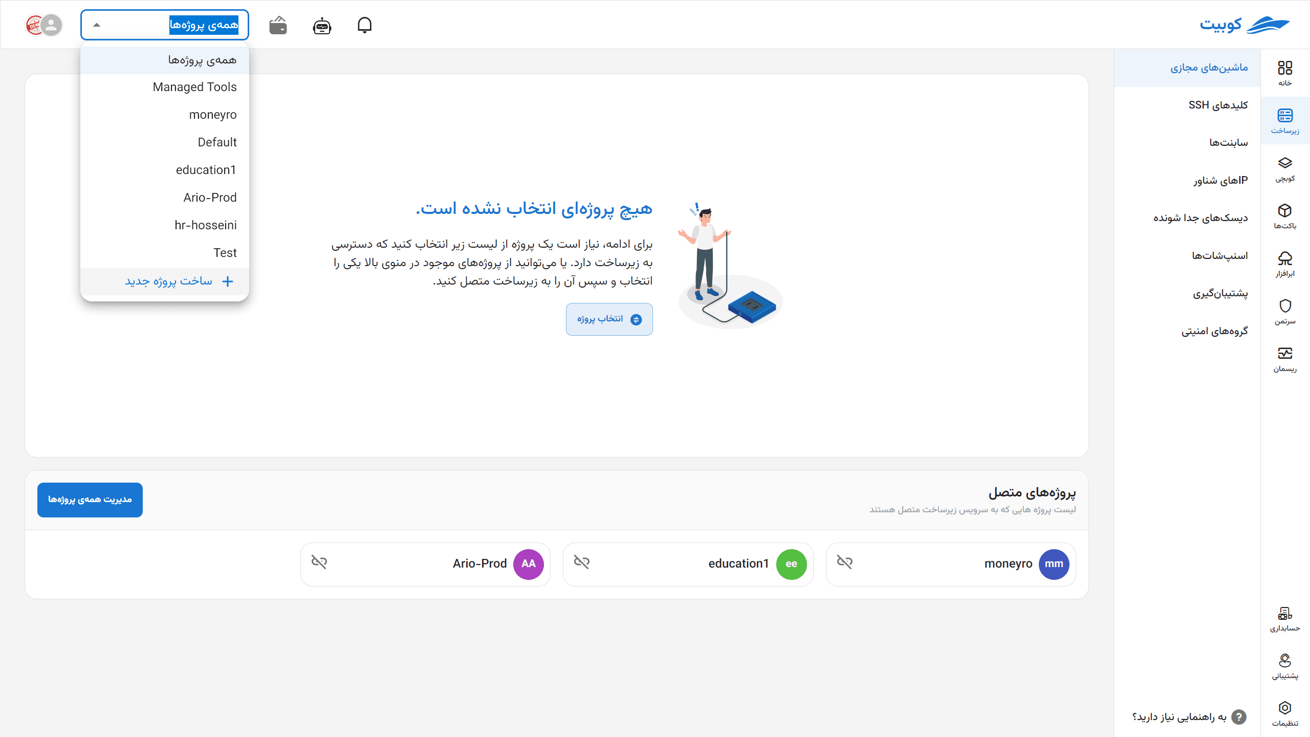 IaaS: project lists