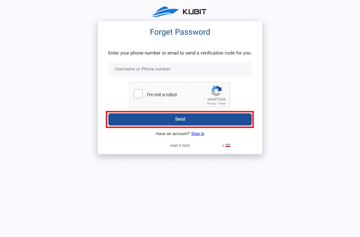 Account: enter email