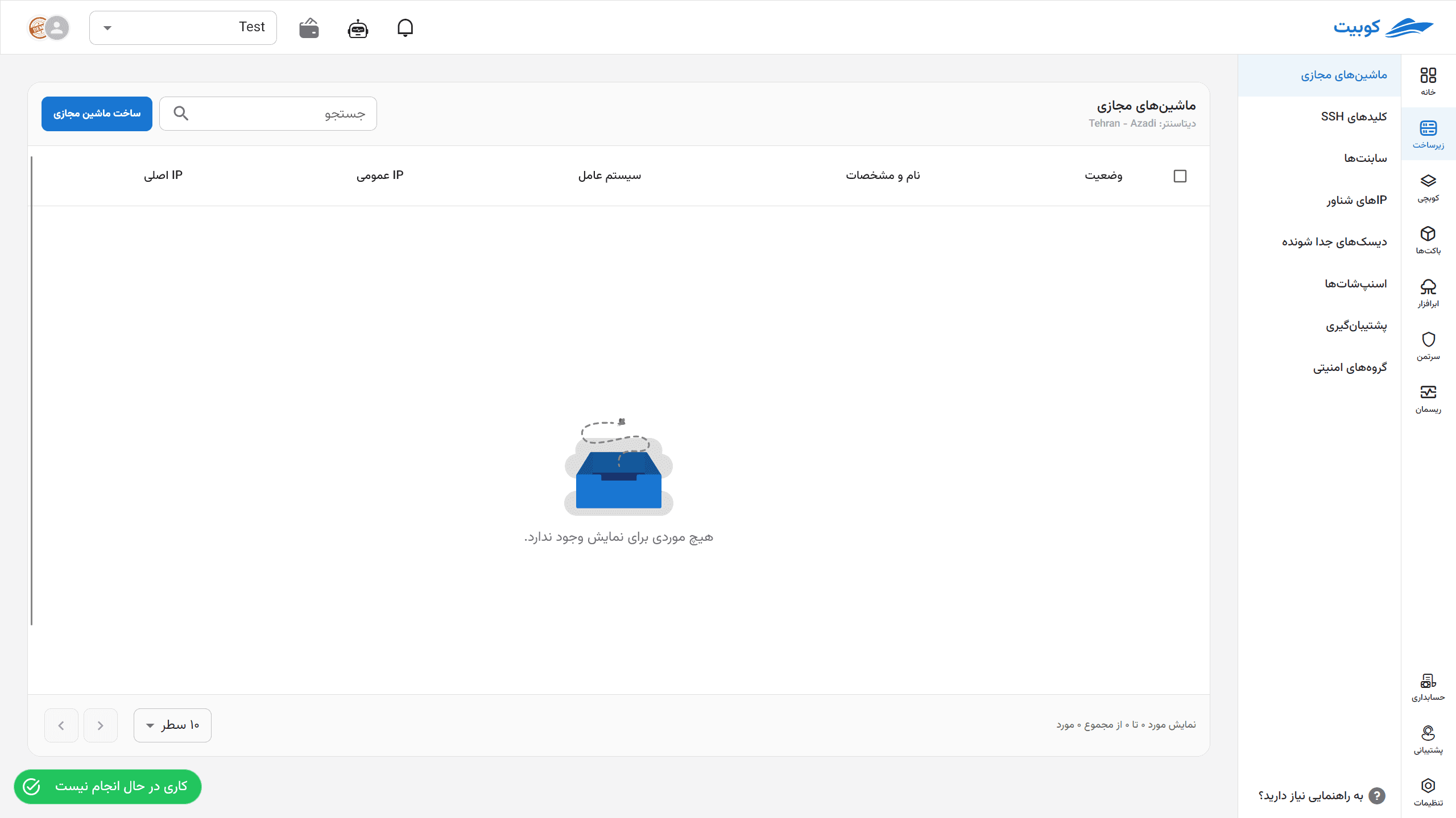 IaaS: after binding project
