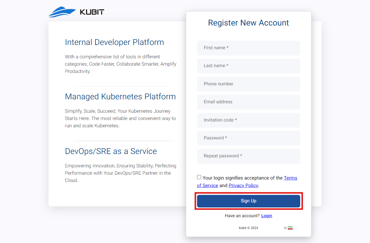 Panel: personal account form