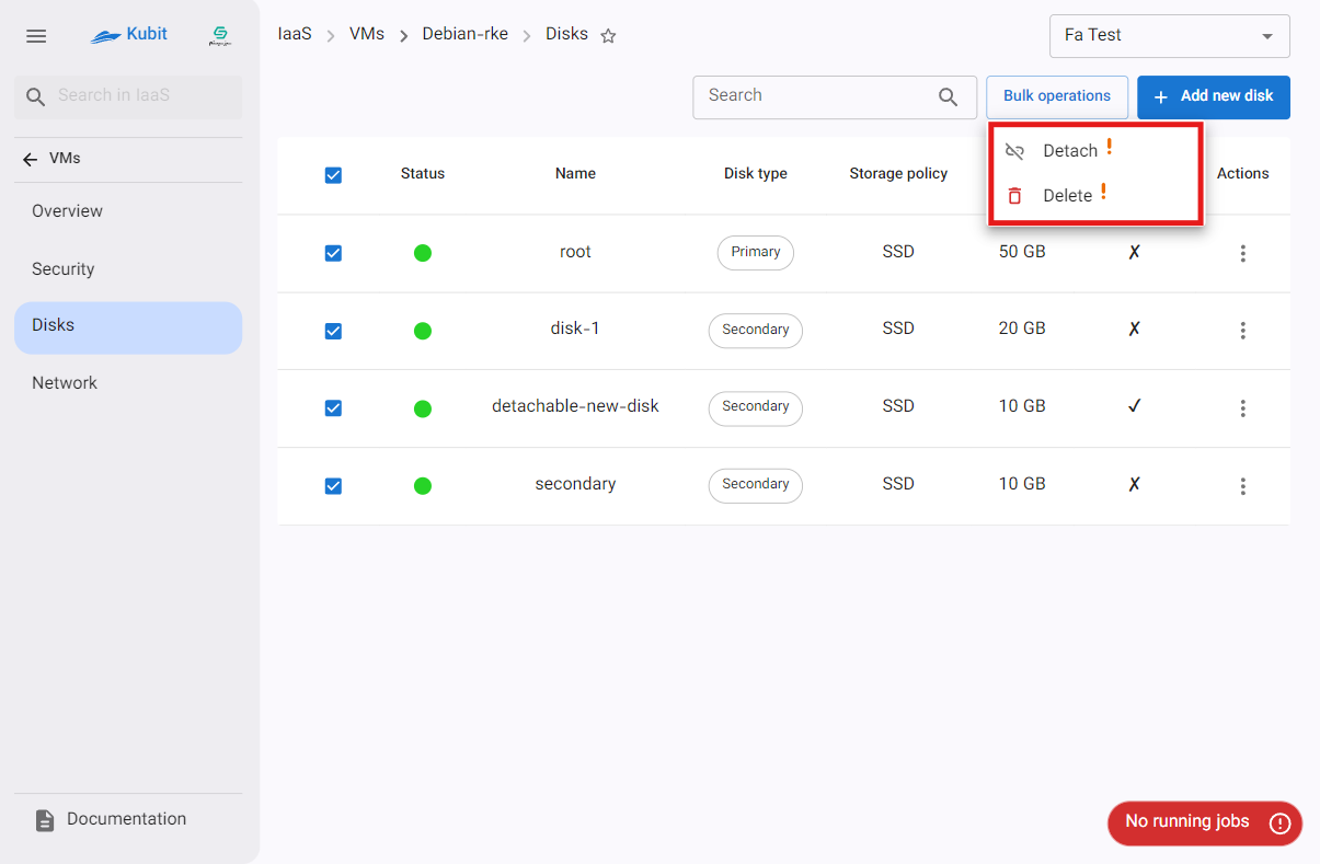 VM: disks options