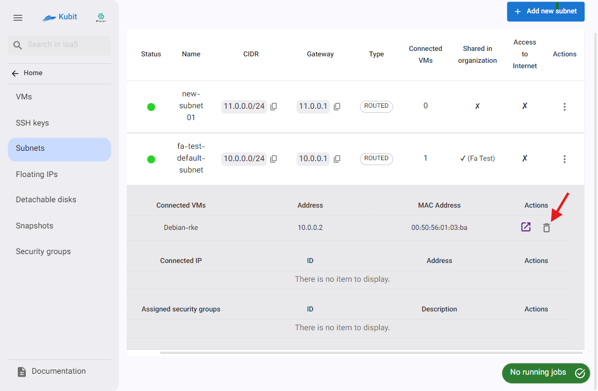 Subnets: remove vm network from subnet