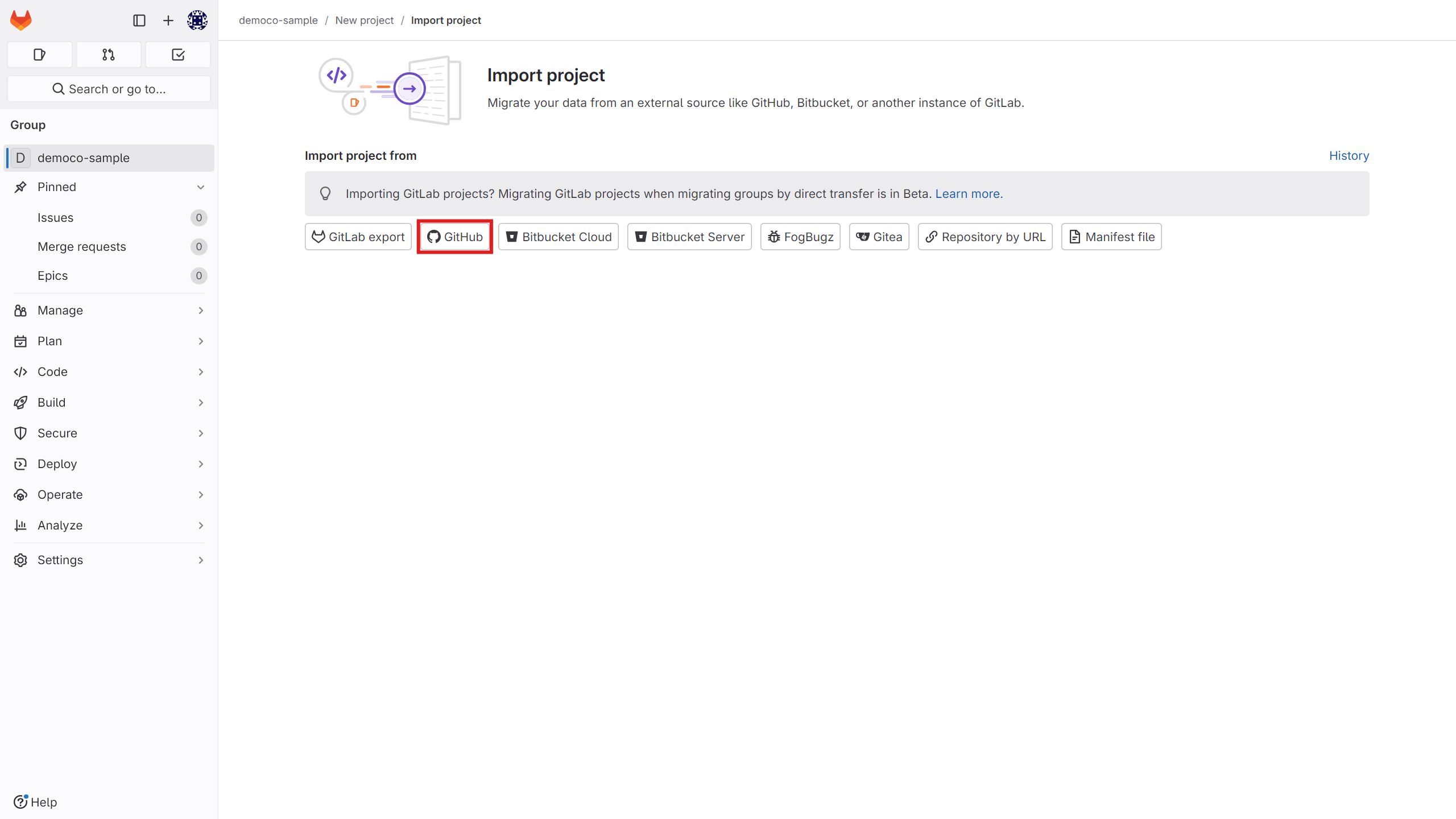 Install App: gitlab-import-github