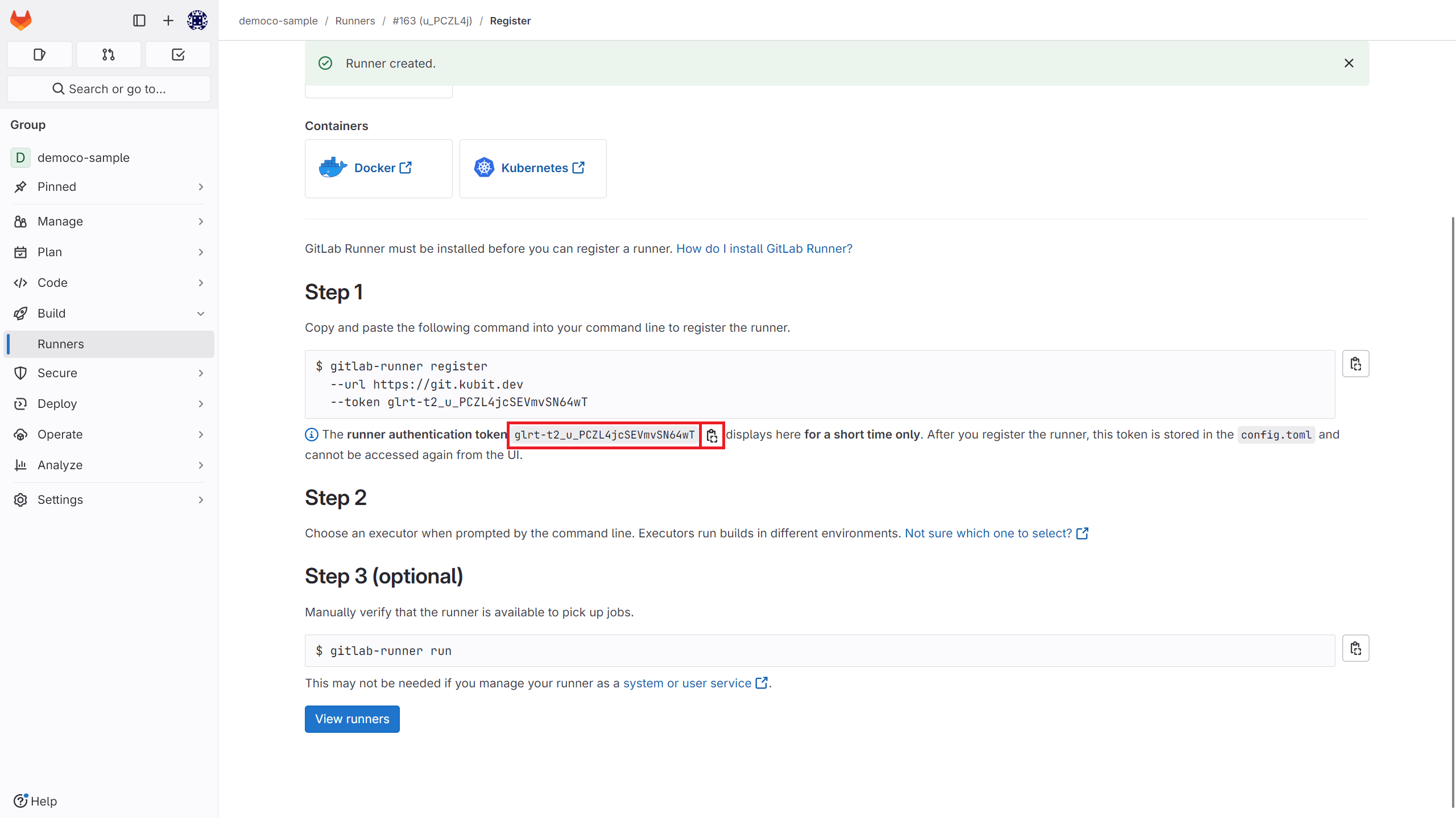 App Insatall: gitlab-runner-new
